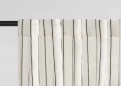 Aelene Striped Curtain Panel 96" Ivory/Black