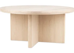 Bocelli Round Coffee Table -Lia Blonde/Travertine