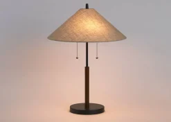 Cayley Table Lamp Walnut/Black