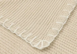 Chelsie Throw Sand/White