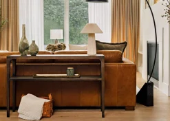 Gaetano Leather Sofa -Saddle Tan