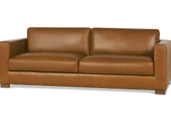 Gaetano Leather Sofa -Saddle Tan