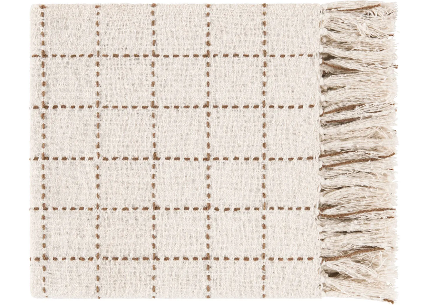 Hendricks Cotton Check Throw Nat/Cara
