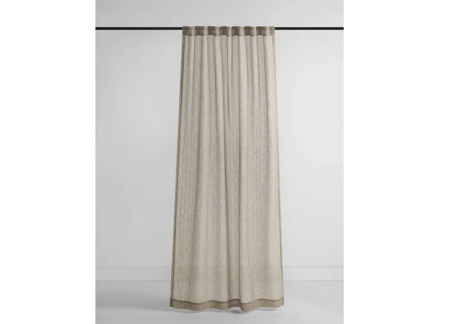 Ivan Striped Sheer Curtain Panel 96" Mushroom