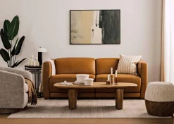 Jaxon Leather Reclining Sofa -Zen Toffee
