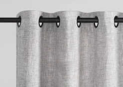 Kendra Curtain Panel 96" Grey/Black Grommet
