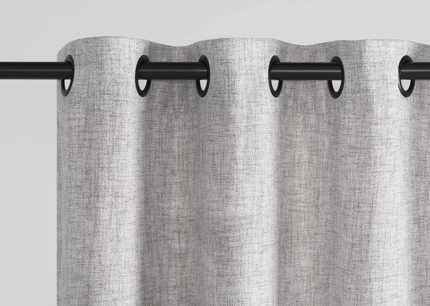 Kendra Curtain Panel 96" Grey/Black Grommet