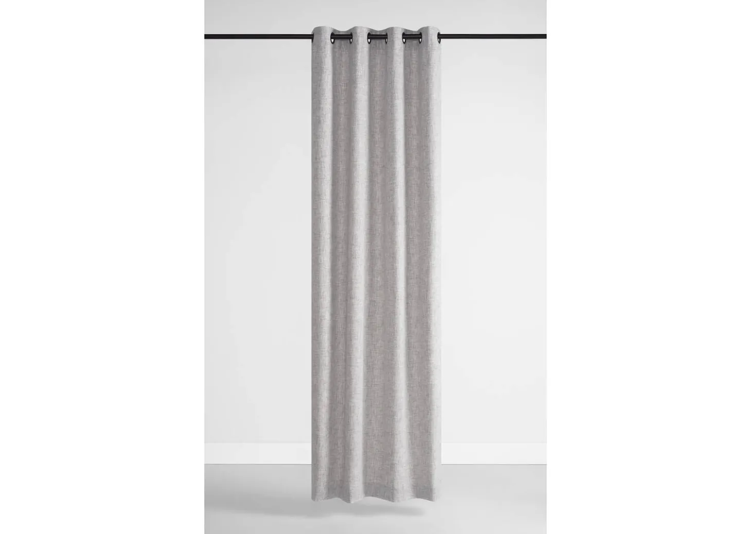 Kendra Curtain Panel 96" Grey/Black Grommet