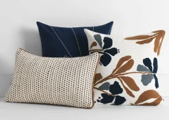 Lorah Cotton Pillow 14x24 Ivory/Brown
