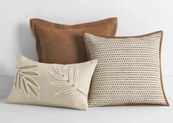 Lorah Cotton Pillow 20x20 Ivory/Brown