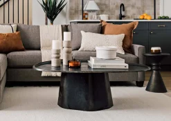 Marsala Recycled Metal Accent Table -Bronze