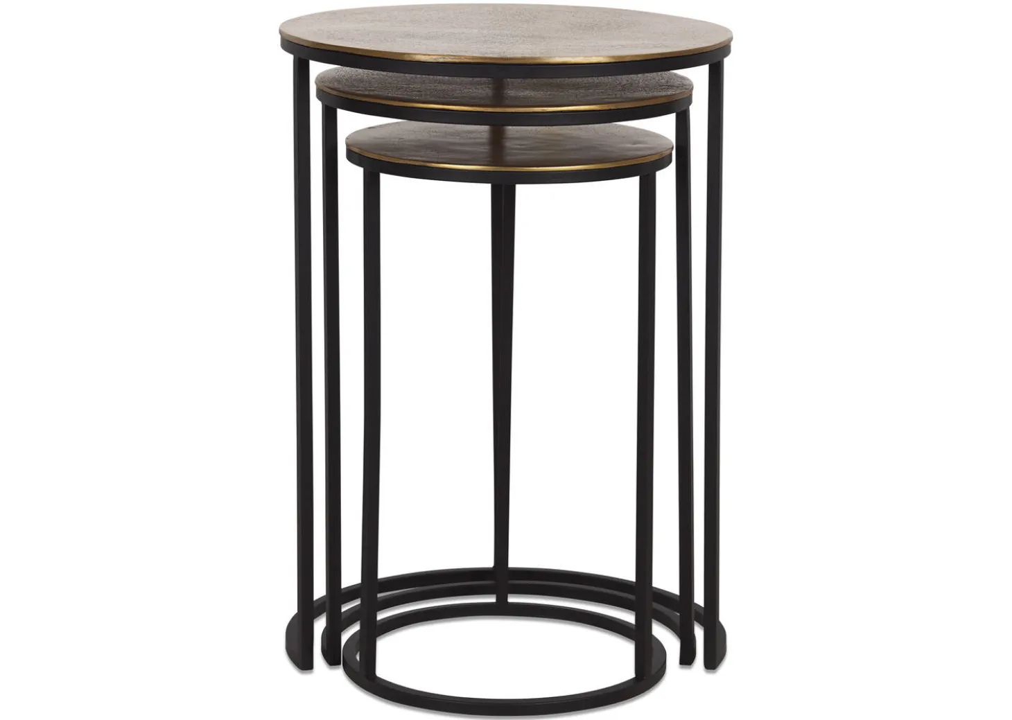 Mirri Recycled Metal Nesting Table Set -Brass