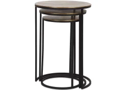 Mirri Recycled Metal Nesting Table Set -Brass