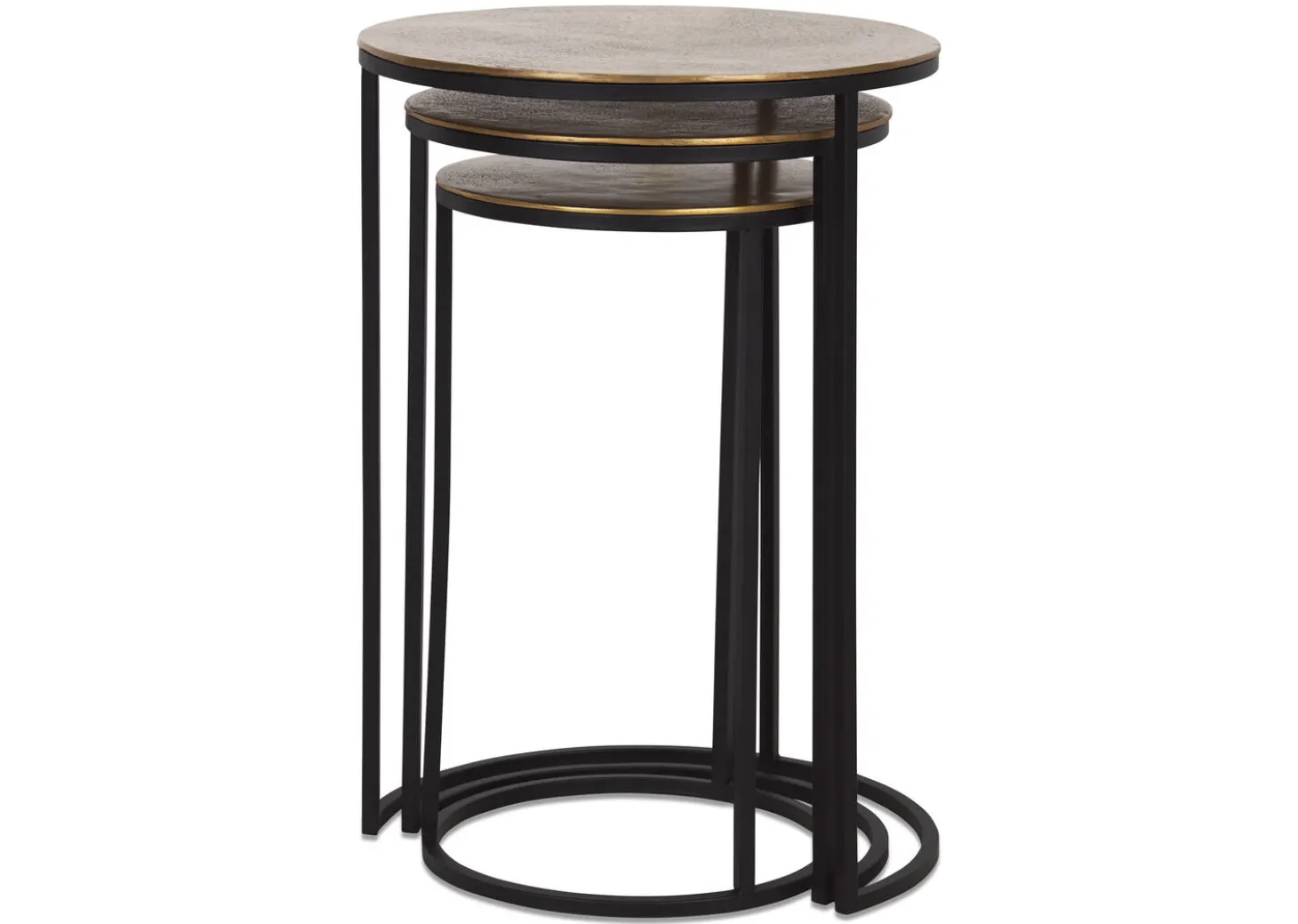 Mirri Recycled Metal Nesting Table Set -Brass