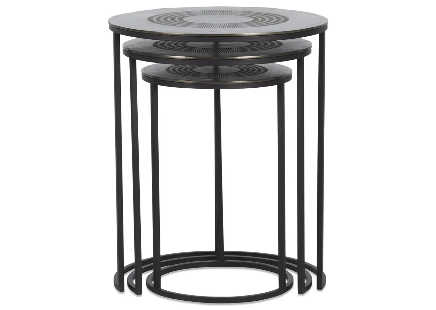 Modello Recycled Metal Nesting Table Set -Charcoal