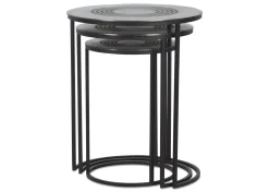 Modello Recycled Metal Nesting Table Set -Charcoal