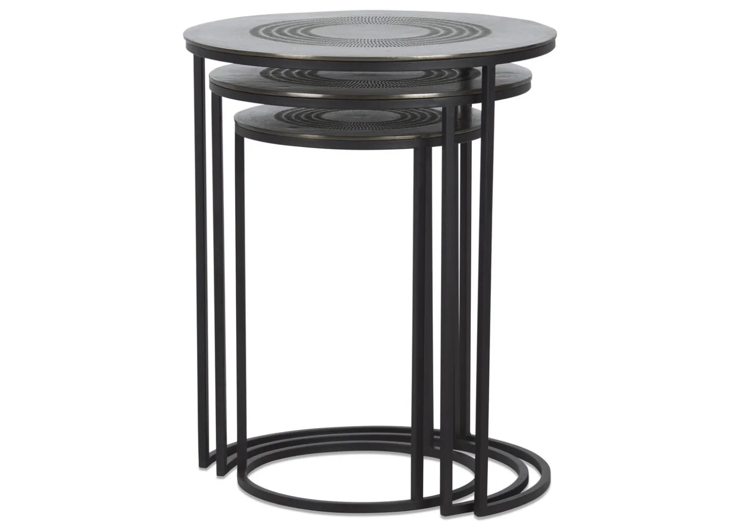 Modello Recycled Metal Nesting Table Set -Charcoal