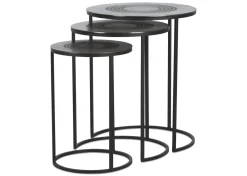 Modello Recycled Metal Nesting Table Set -Charcoal