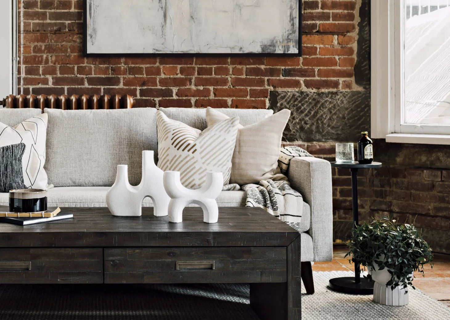 Naveen Recycled Metal Accent Table