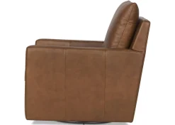 Sadie Leather Swivel Armchair -Arlo Rum