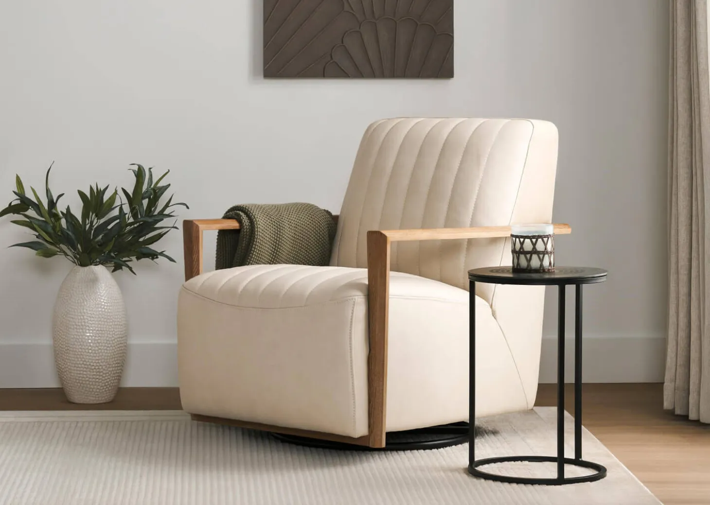 Simone Leather Swivel Chair