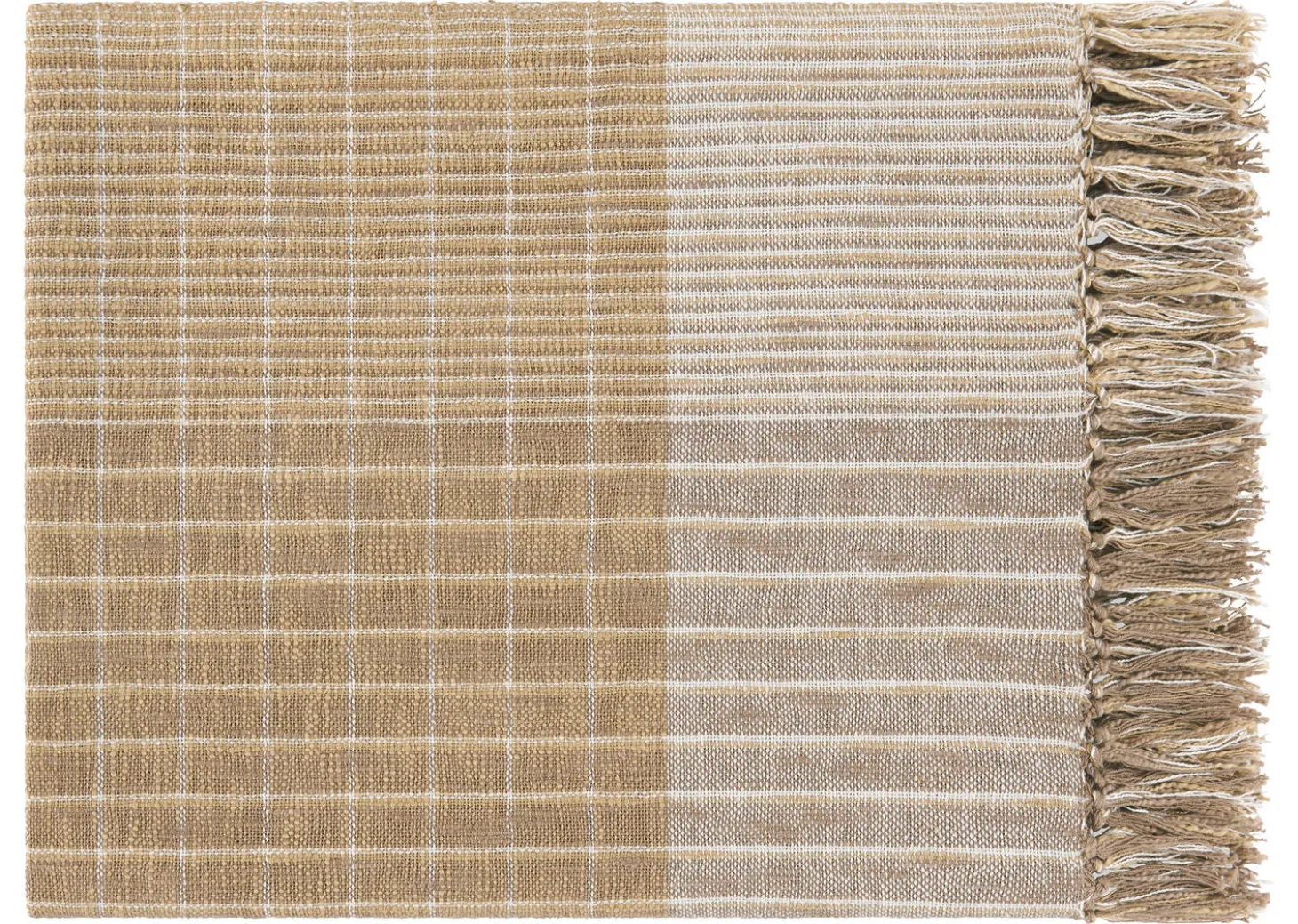 Stevie Cotton Plaid Throw Fawn/Multi