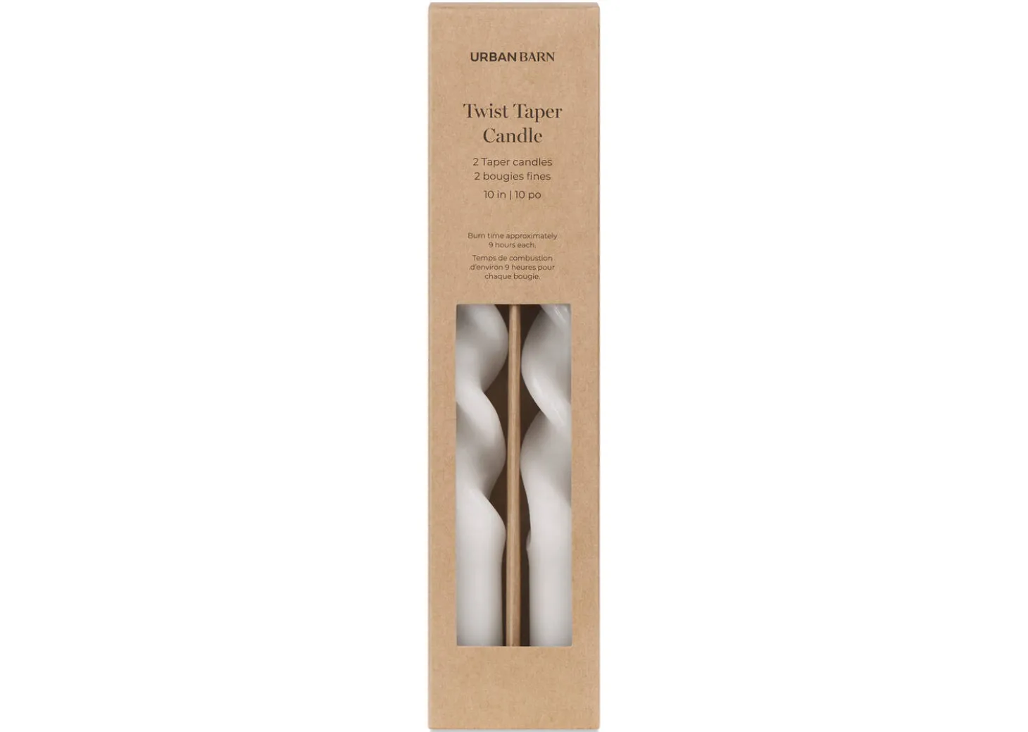 Twist Taper Candles Set White