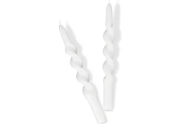 Twist Taper Candles Set White